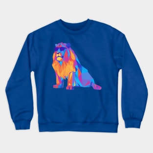 Cool Low Poly Lion wearing Sunglasses Crewneck Sweatshirt